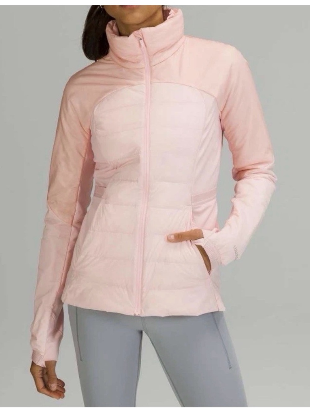 Lululemon Down For It All Jacket Women’s 8 Light Pink Puffer Removable Hood